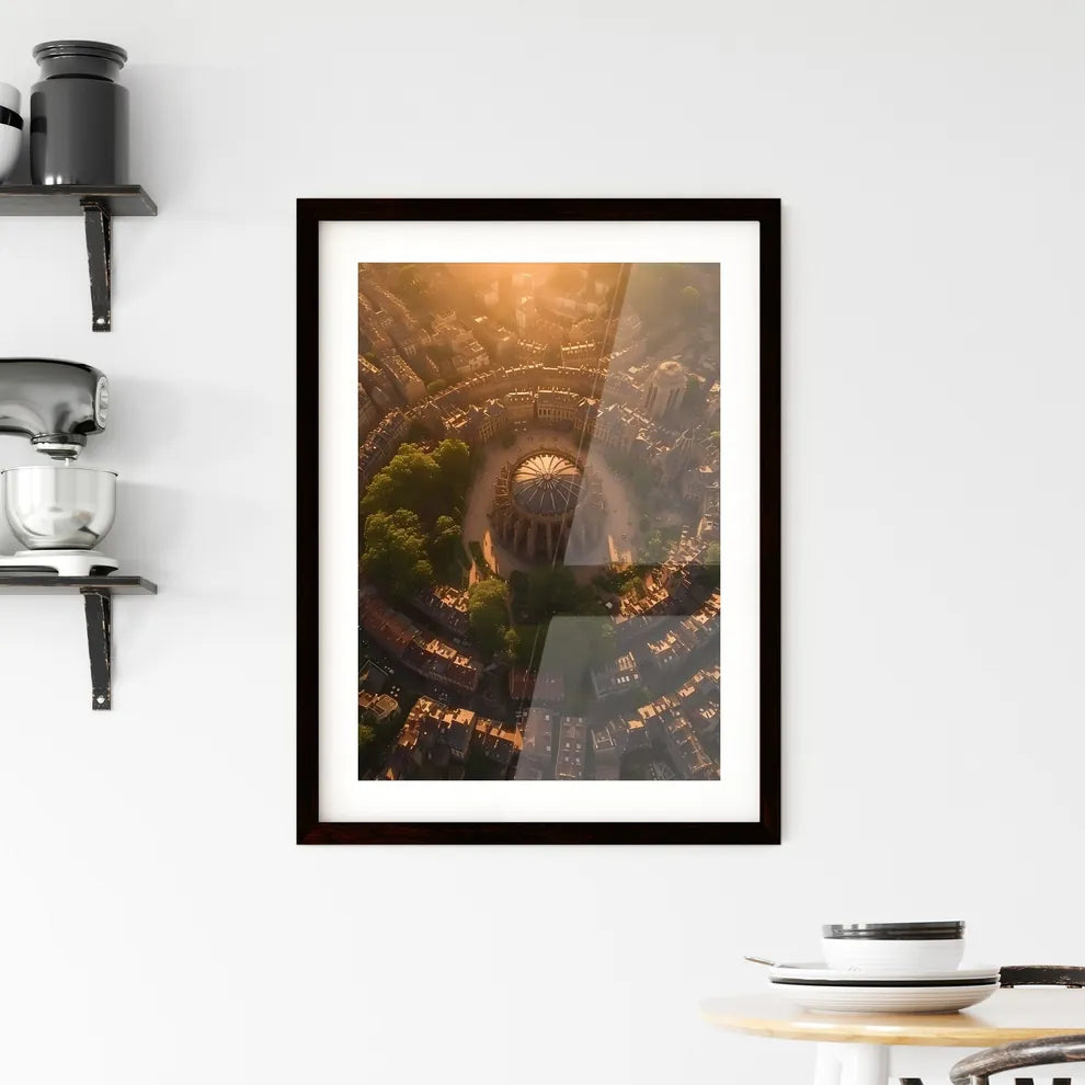 Poster of Paris - Art print of a circular city with trees and buildings Custom Print