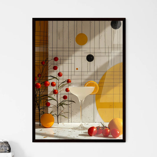 A fruity cocktail radiates hues of yellow -  - Framed Art Print