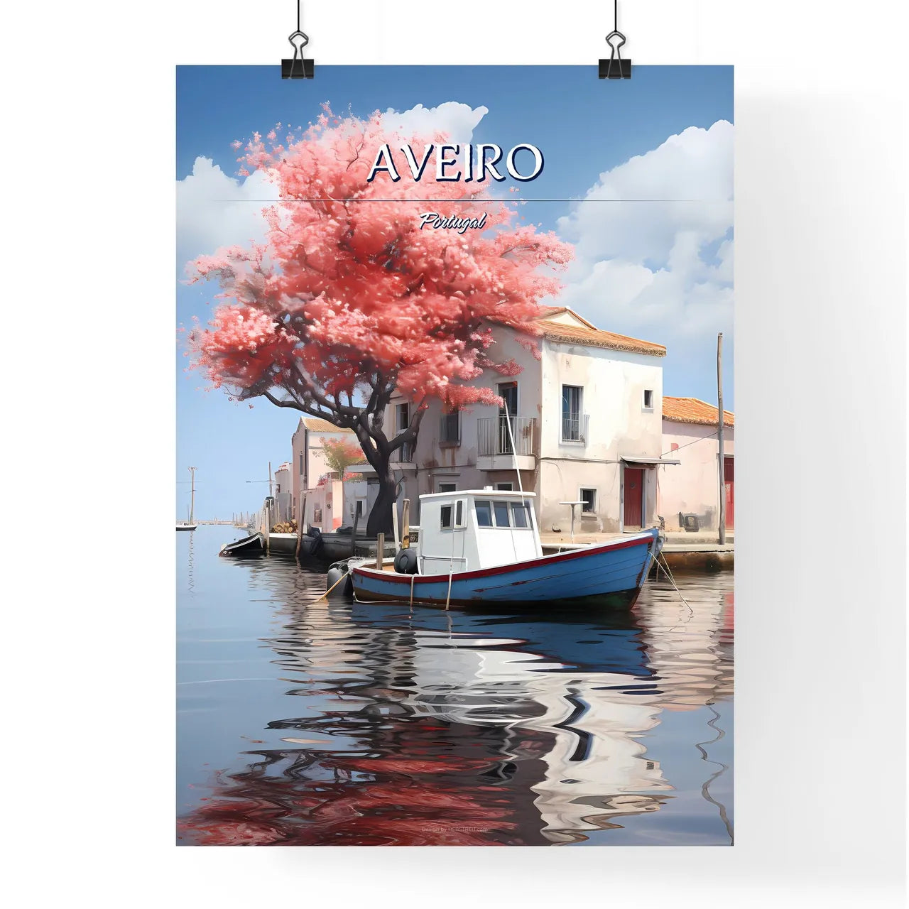 Aveiro, Portugal - Art print of a boat on the water Poster