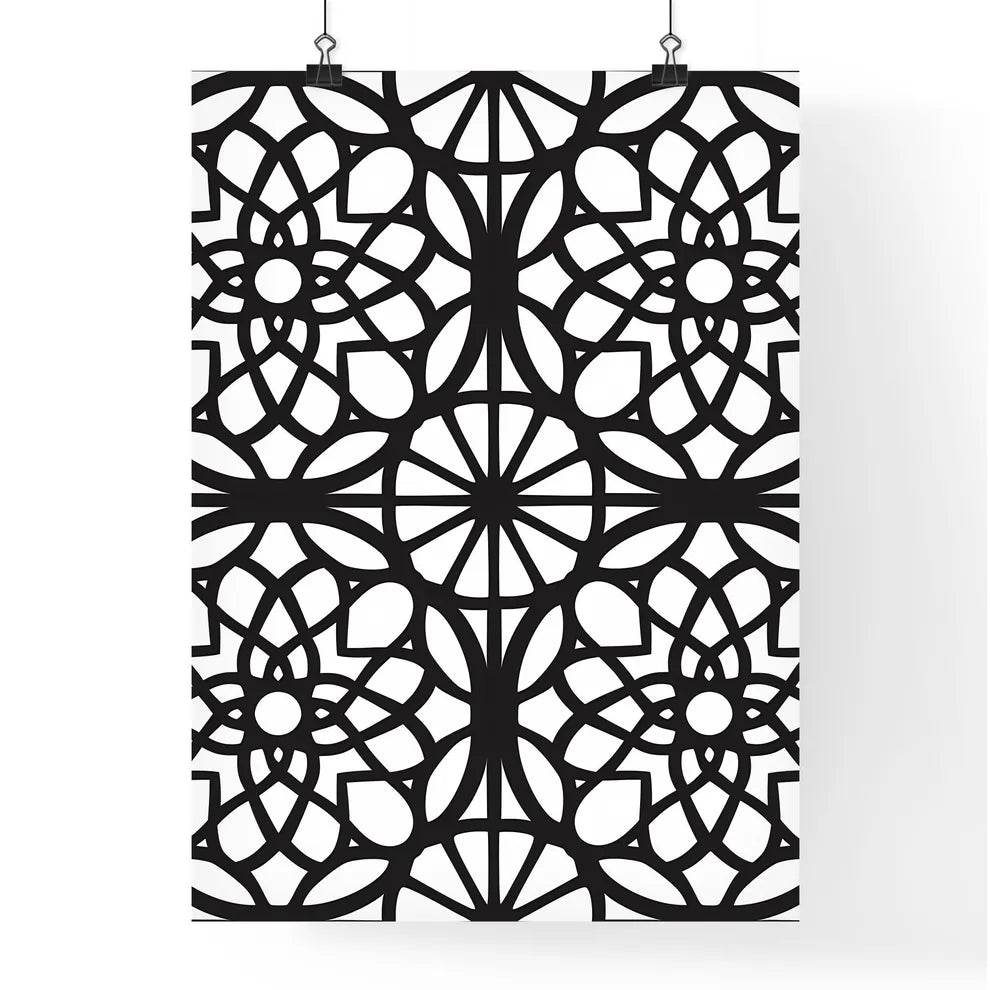 Seamless pattern - Art print of a black and  Poster