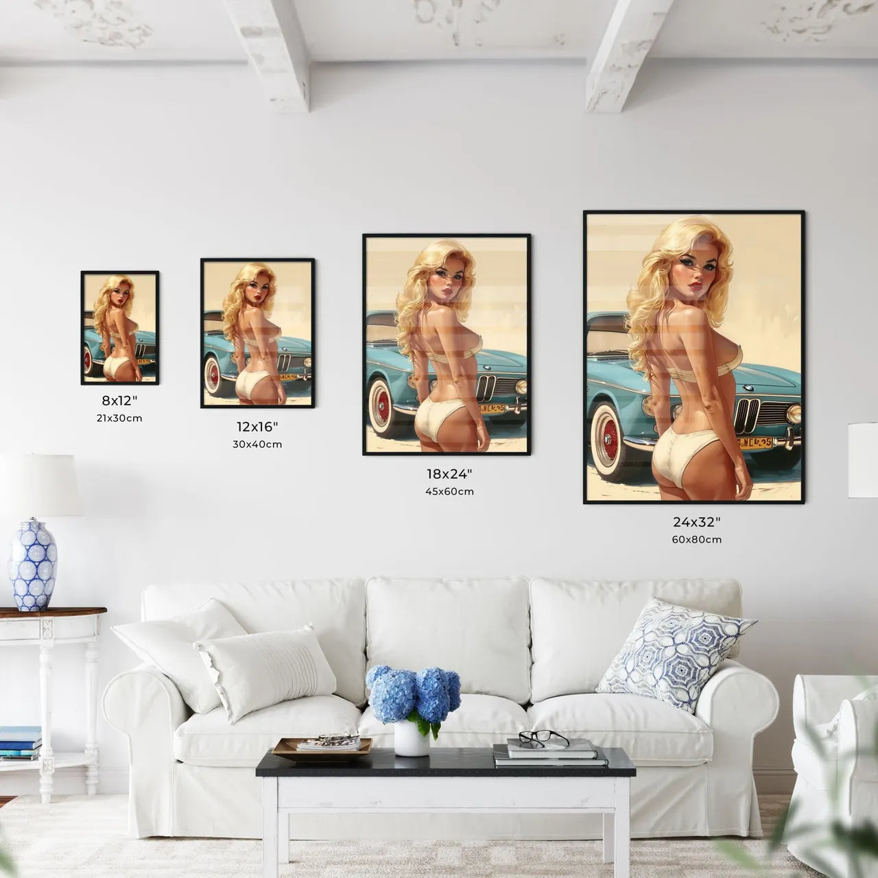 Illustration of a beautiful pin up model ful - Kitchen Hangings