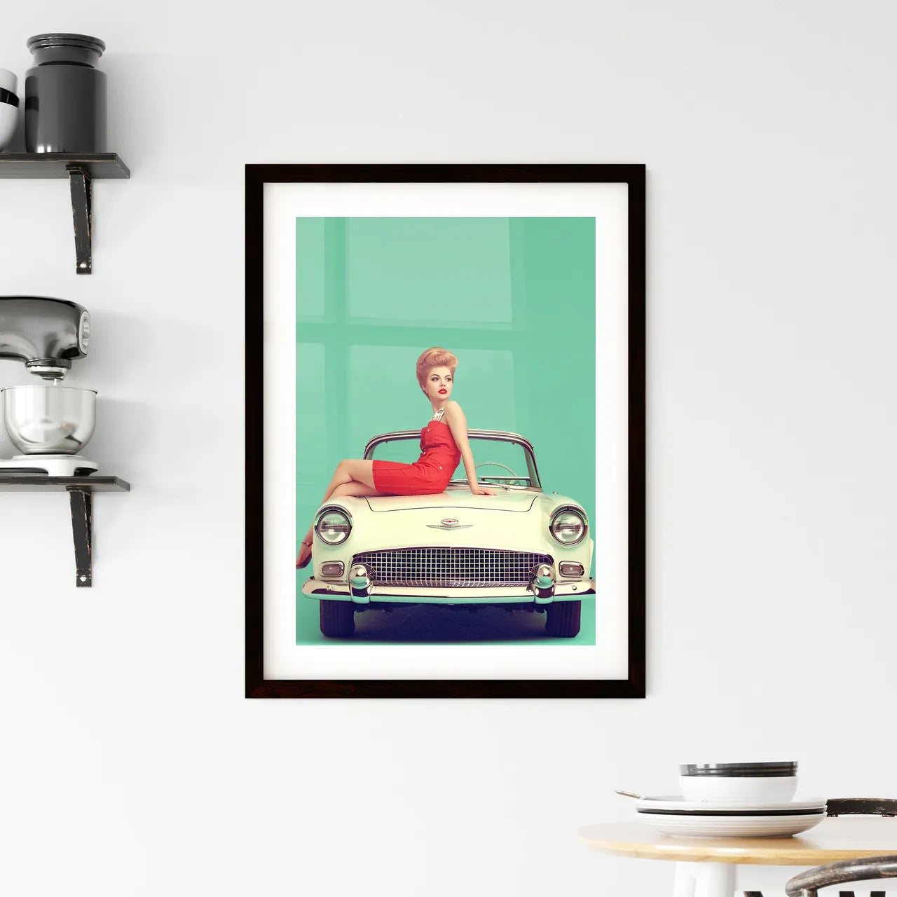 Auto mechanic - Art print of a woman sitt Framed Print