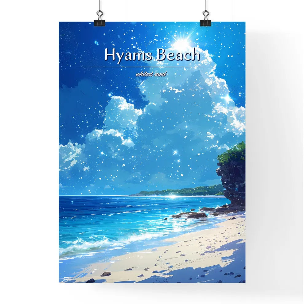 Hyams Beach - Art print of a beach with Poster