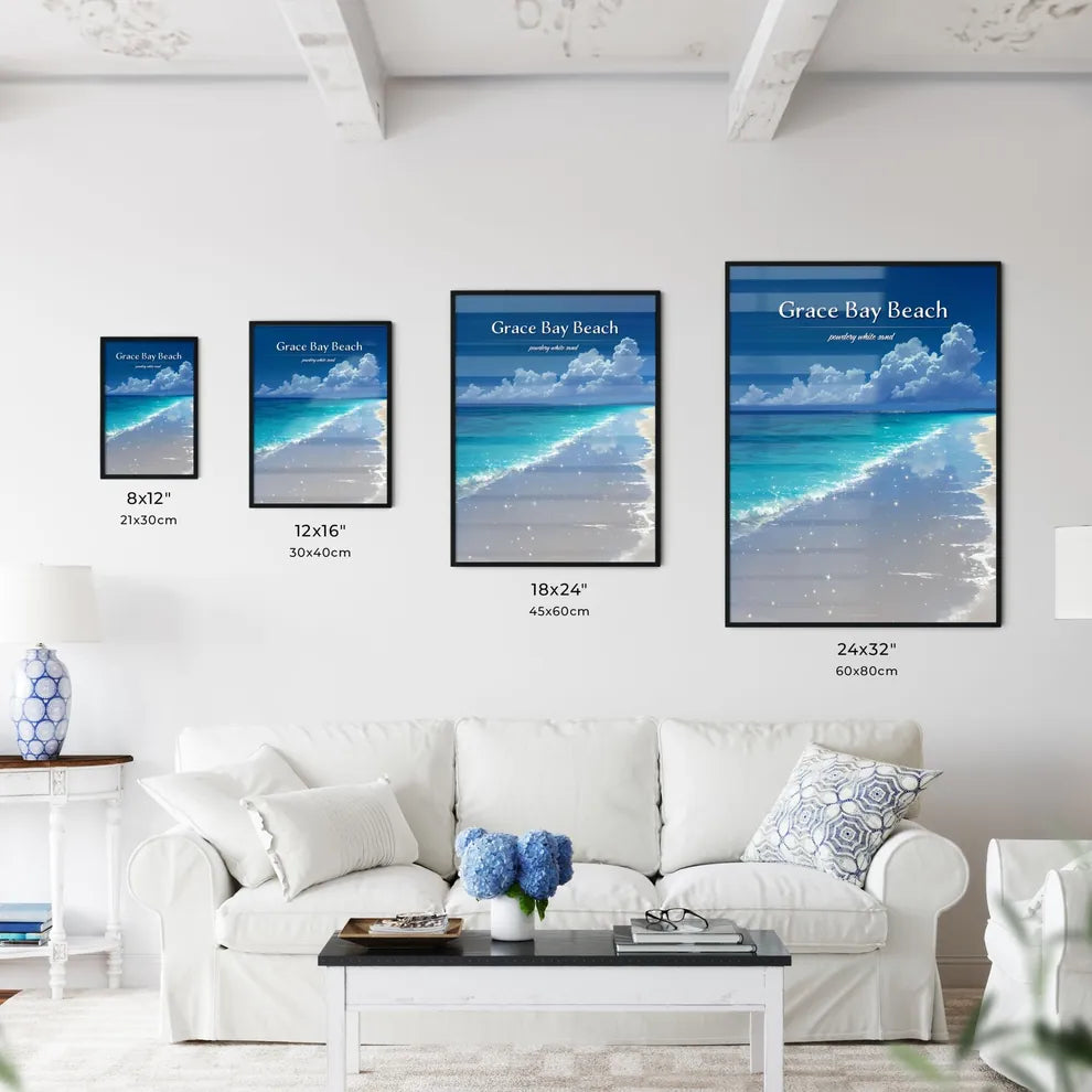 Grace Bay Beach - Art print of a beach with - Kitchen Hangings