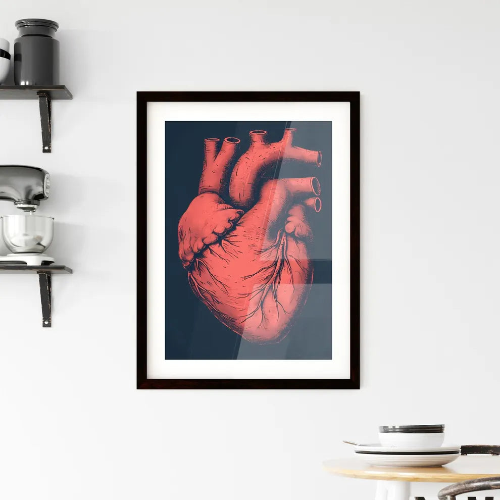 Heart hard adult rock illustration - Art pri Framed Print