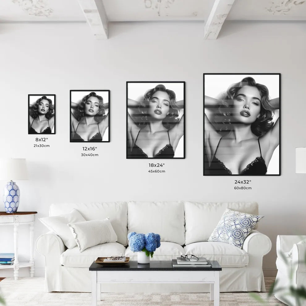 Smart vintage pin up girl on a white backgro - Kitchen Hangings