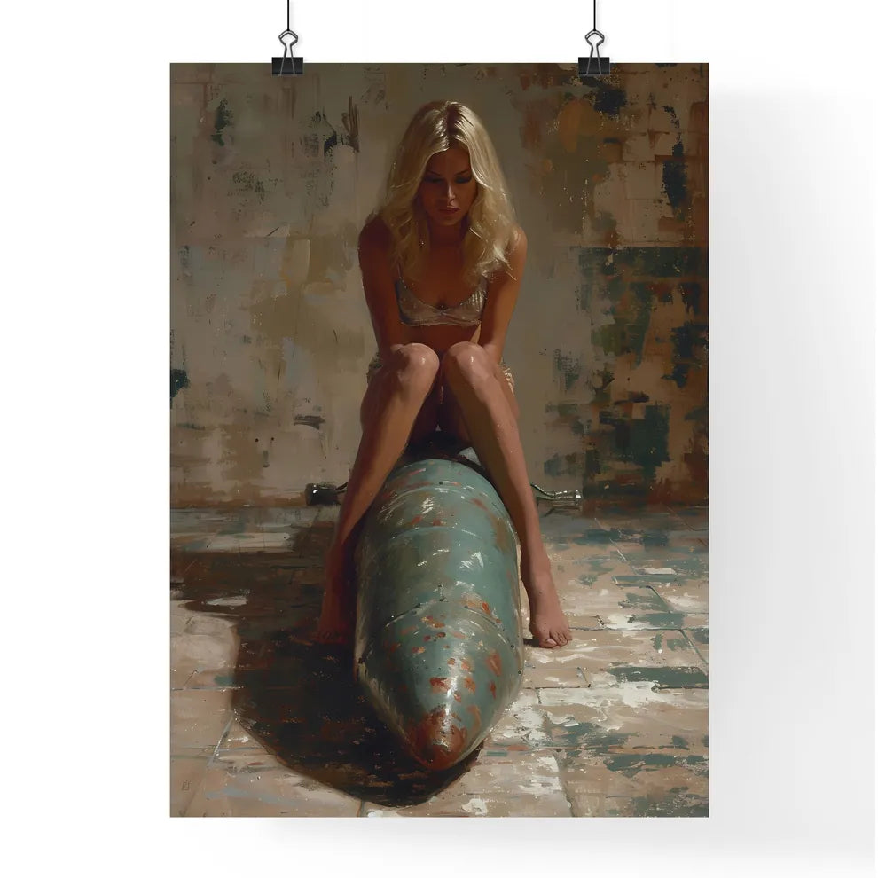 American kitsch style art work of a girl rid Poster