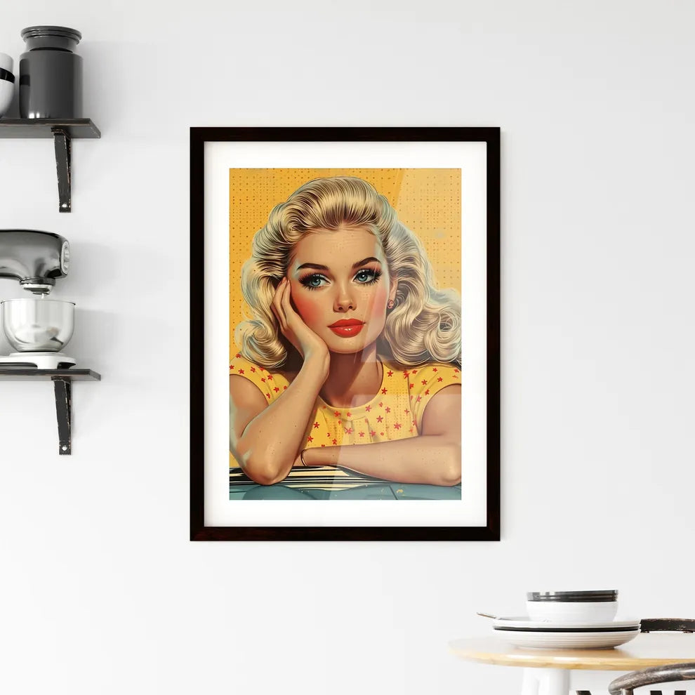 The vintage pin up girl - Art print of a wom Framed Print