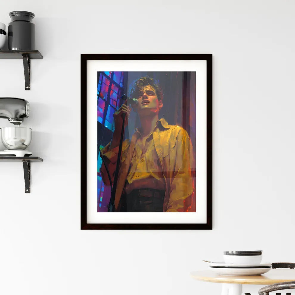 A young guy conducts and records an interview  Hangings