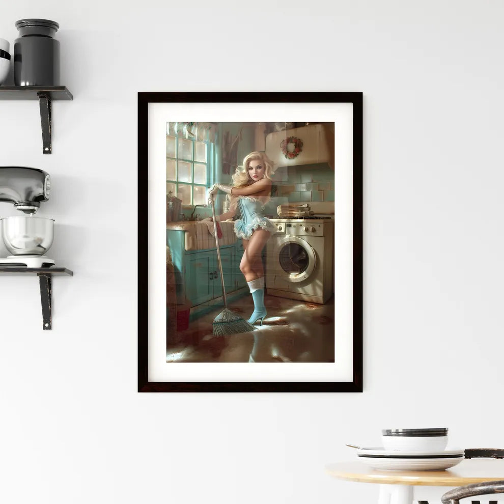 Housewife - Art print of a woman in a Framed Print