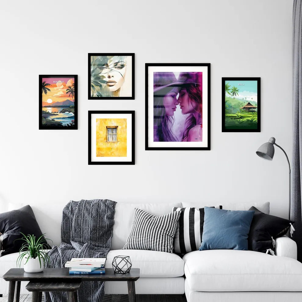 LGBT couple Born To Love illustration - Art  Wall Art