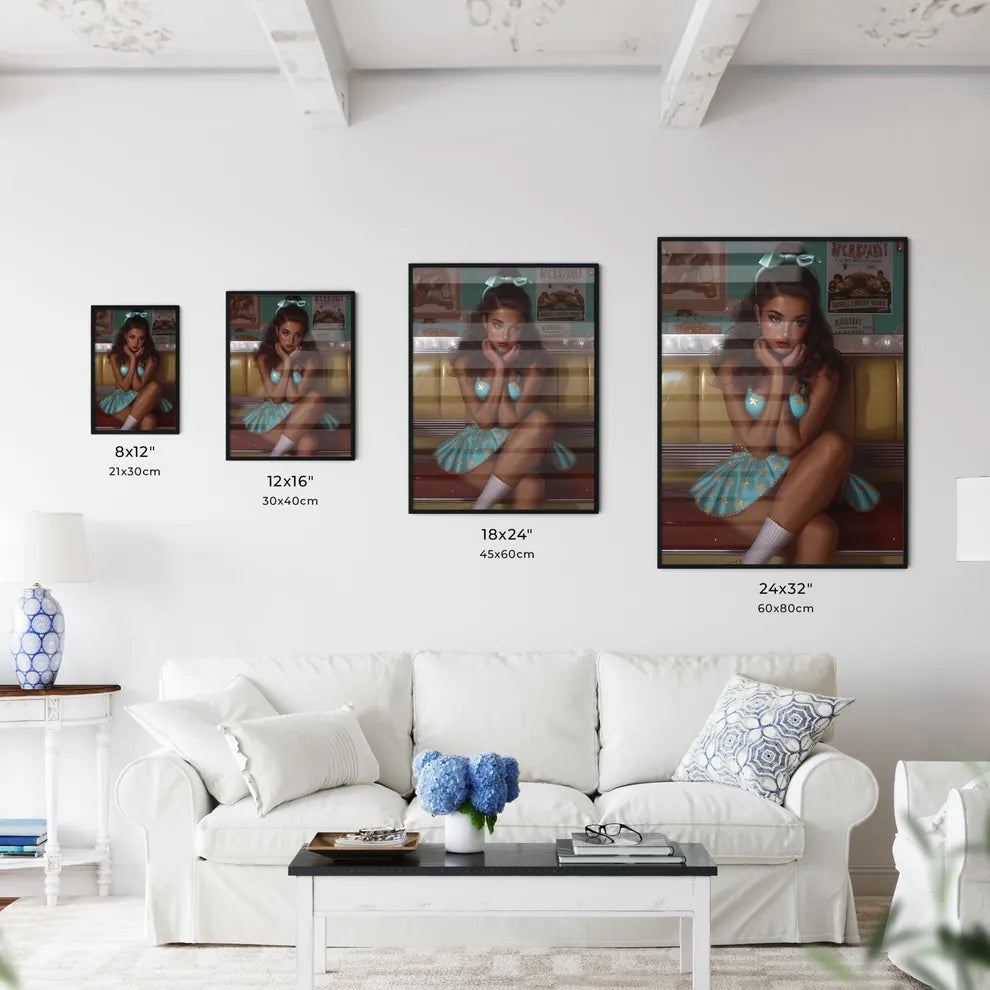 Gogo girl hyper realism style - Art print of - Kitchen Hangings