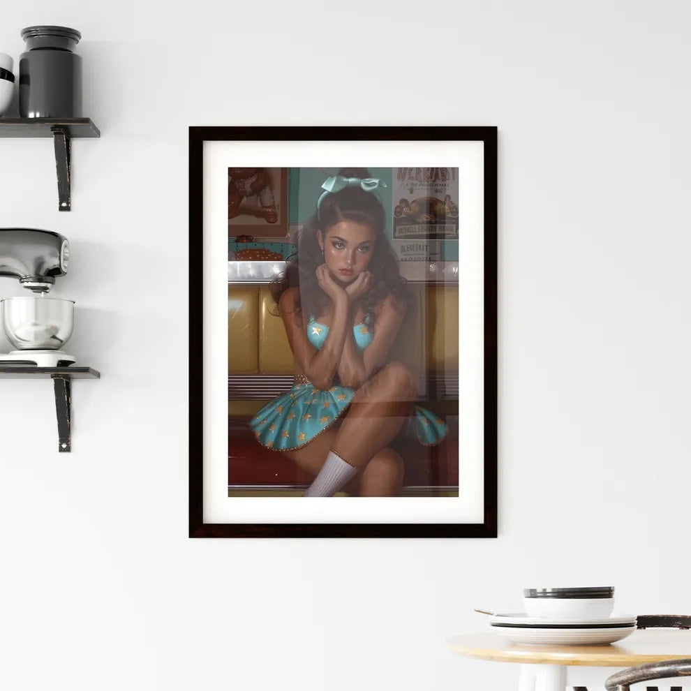 Gogo girl hyper realism style - Art print of Framed Print