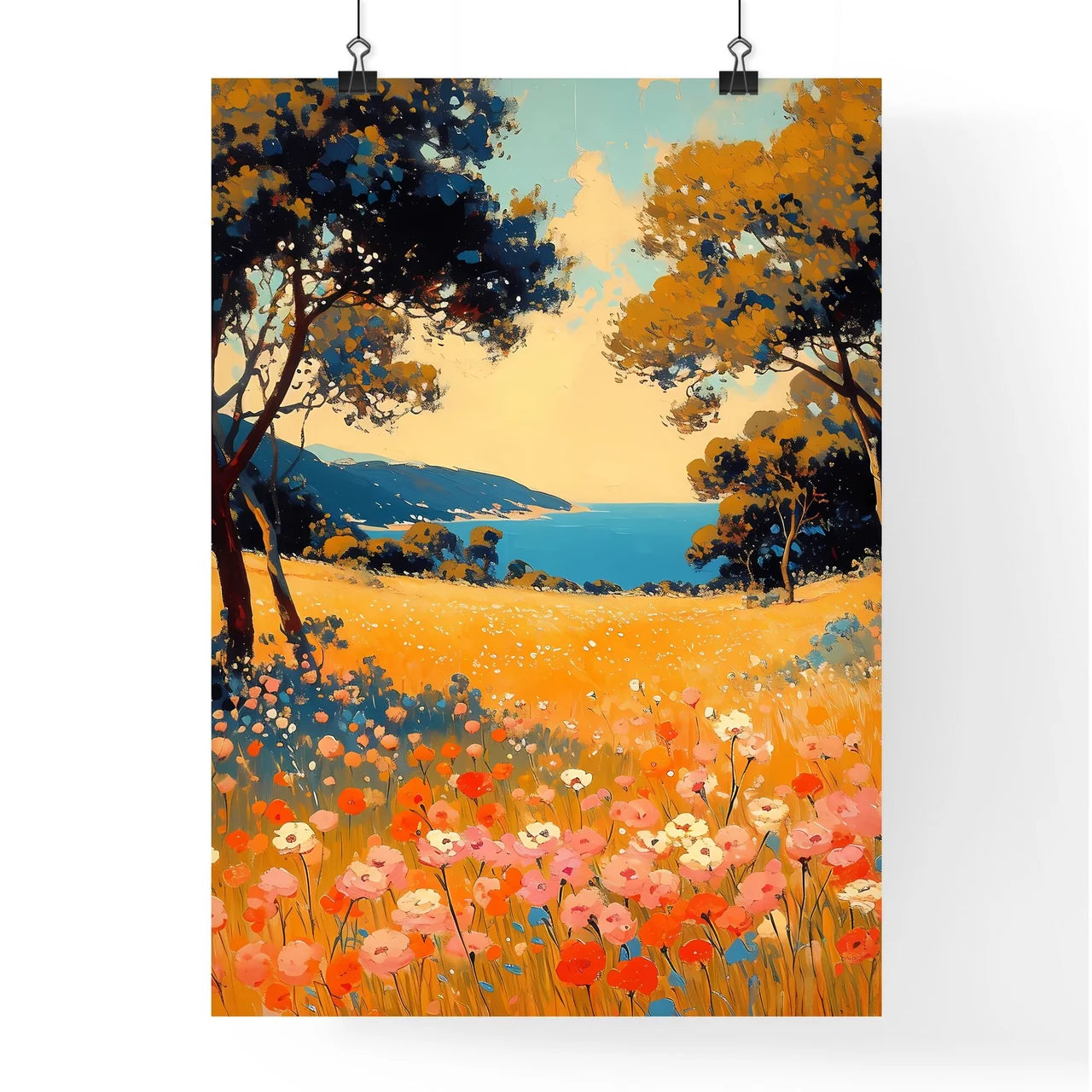 Amidst a countryside canvas - Art print of a Poster