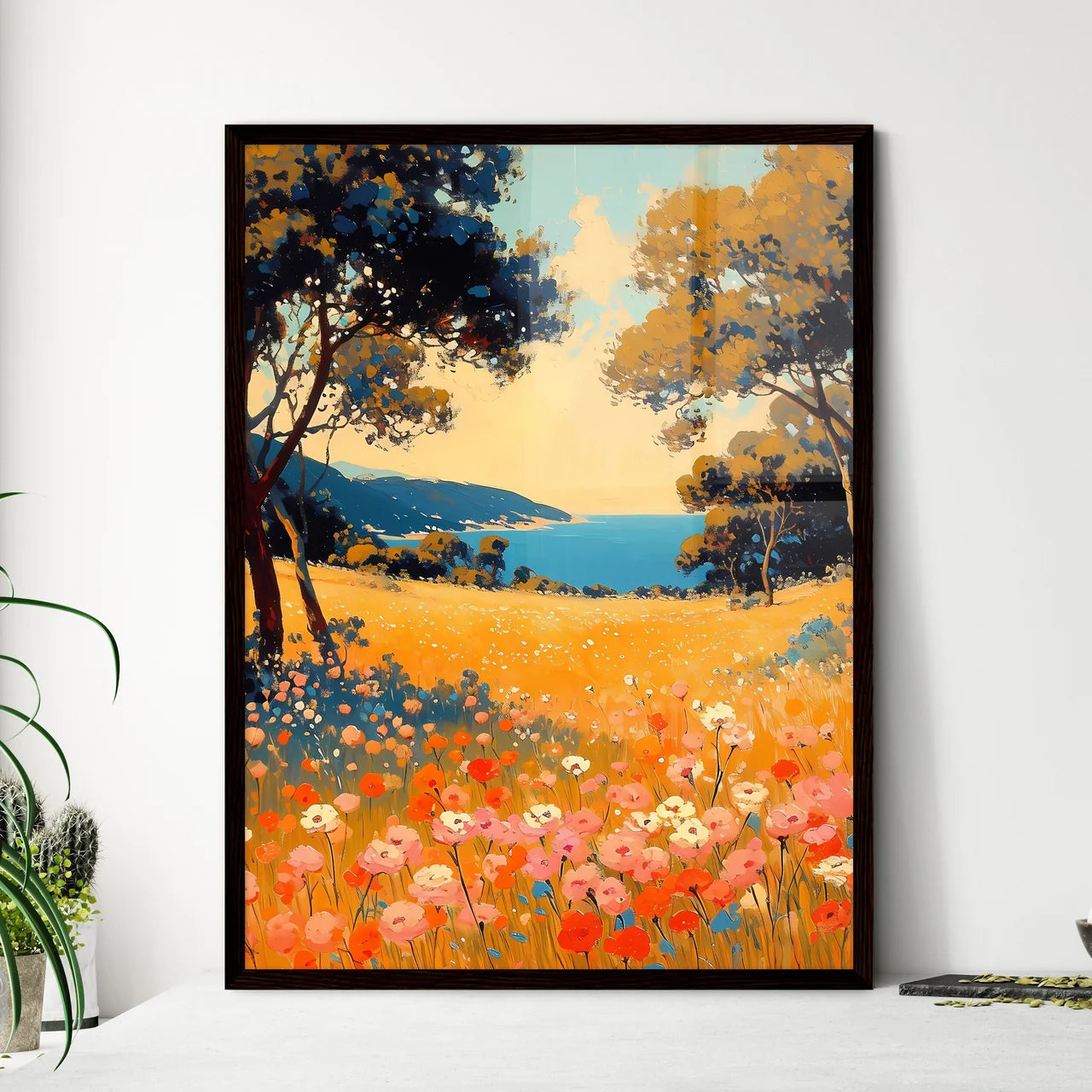 Amidst a countryside canvas - Art print of a - Framed Art Print