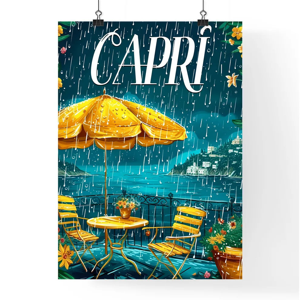 Capri Italy poster with text CAPRI in bodony Poster