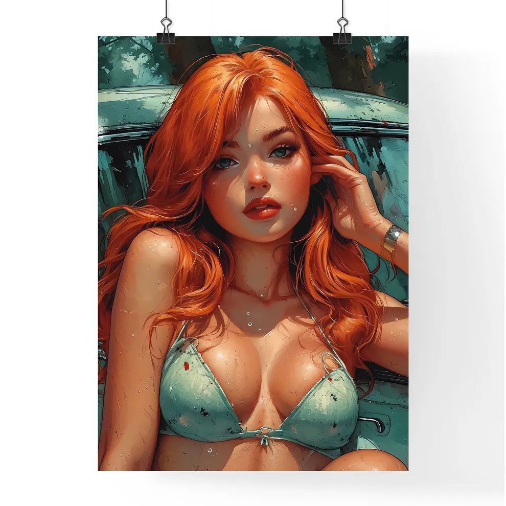 The vintage pin up girl - Art print of a wom Poster