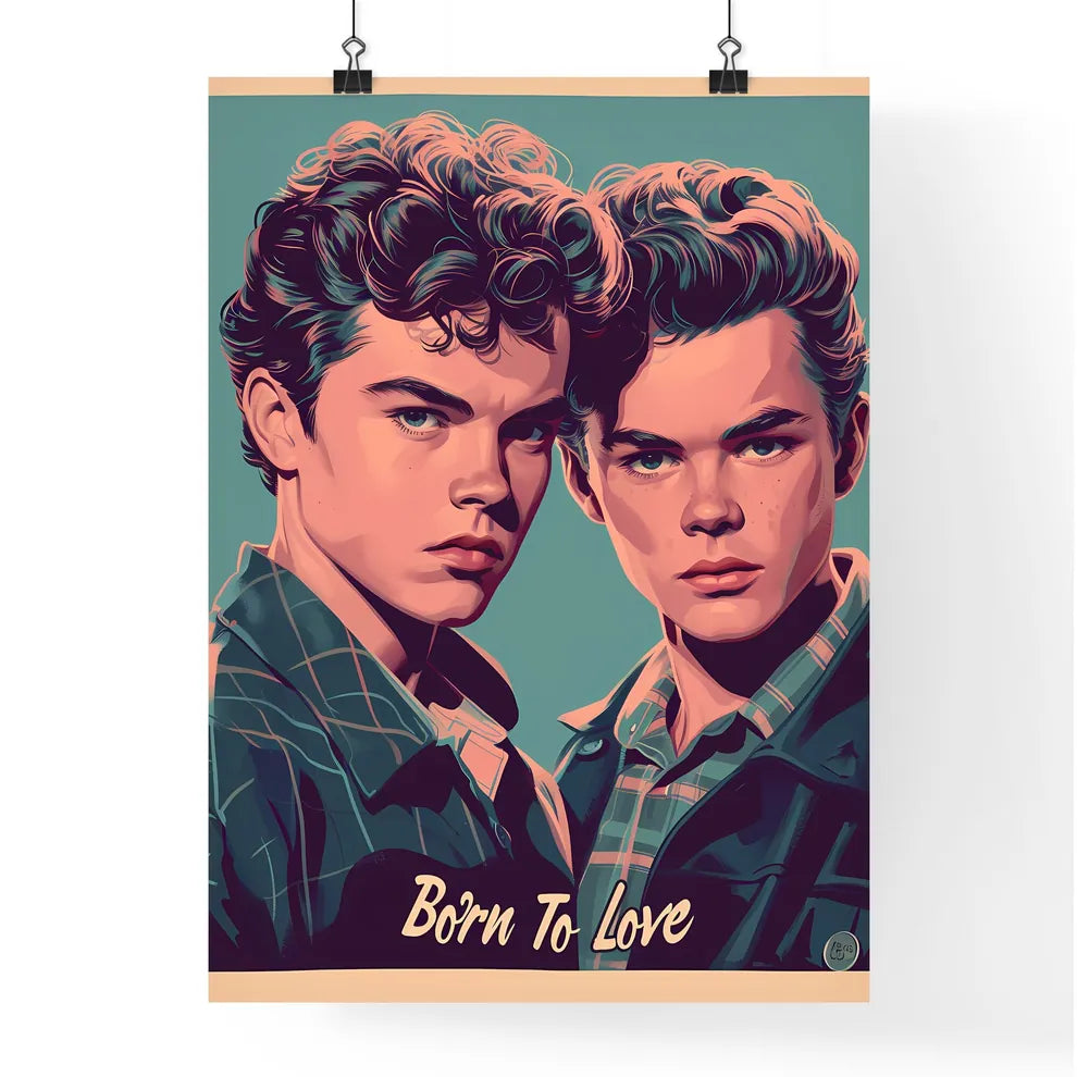 LGBT couple Born To Love - Art print of a co Poster