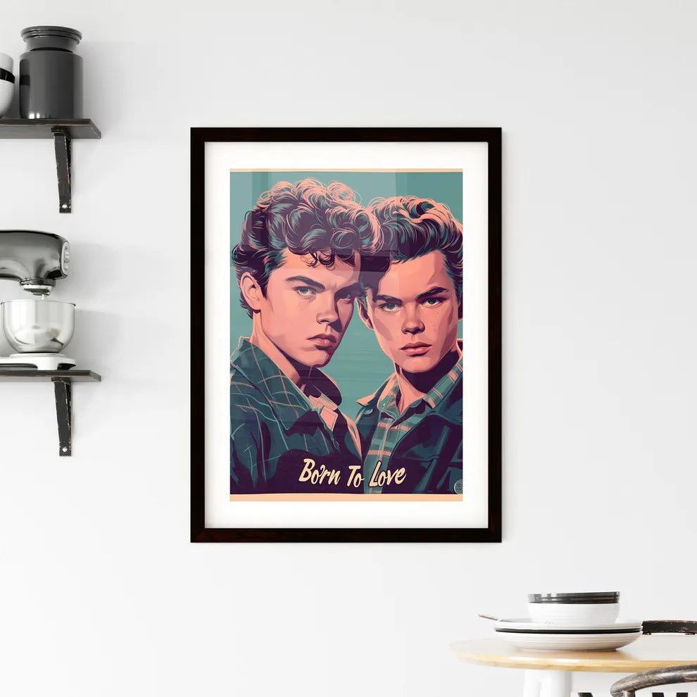 LGBT couple Born To Love - Art print of a co Framed Print