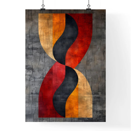 Abstract orange and red wave - Art print of  Poster