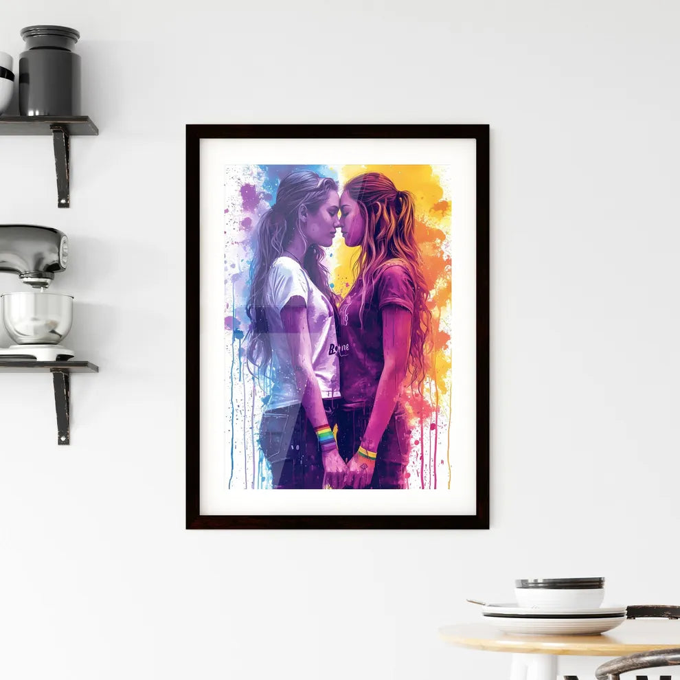 LGBT couple Born To Love illustration - Art  Framed Print
