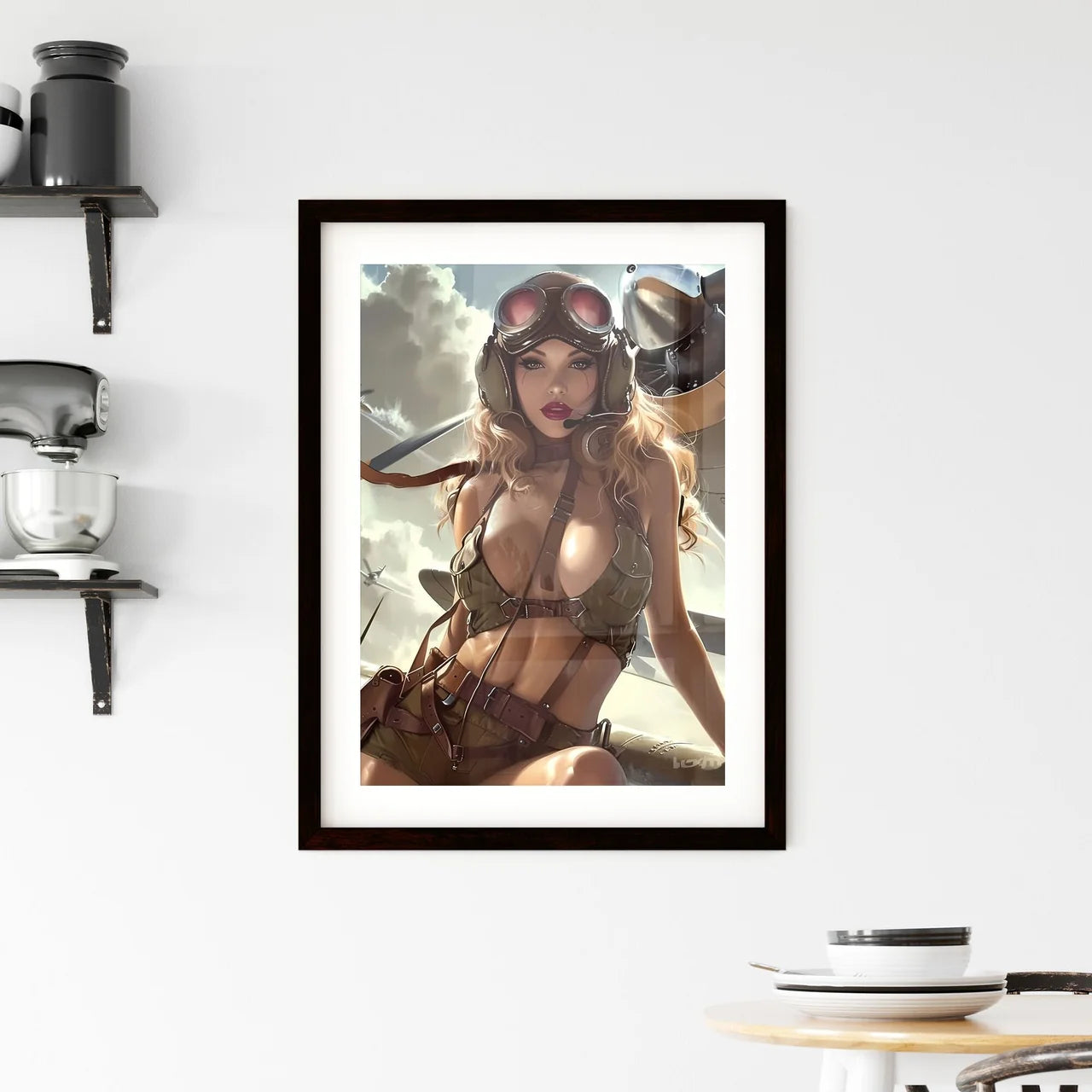 Gogo girl hyper realism style - Art print of Framed Print
