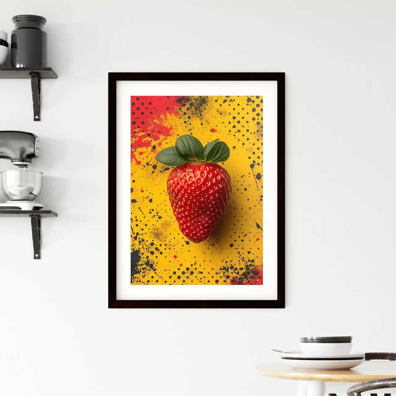 The flat vector strawberry illustration - Ar Framed Print