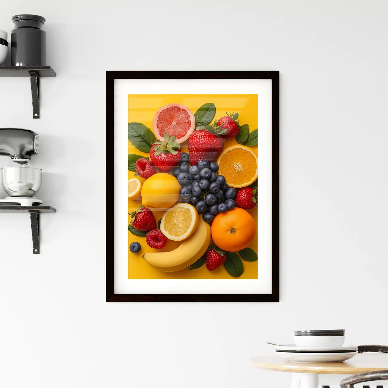 The flat vector strawberry illustration - Ar Framed Print