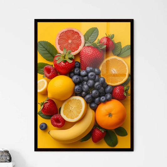 The flat vector strawberry illustration - Ar - Framed Art Print