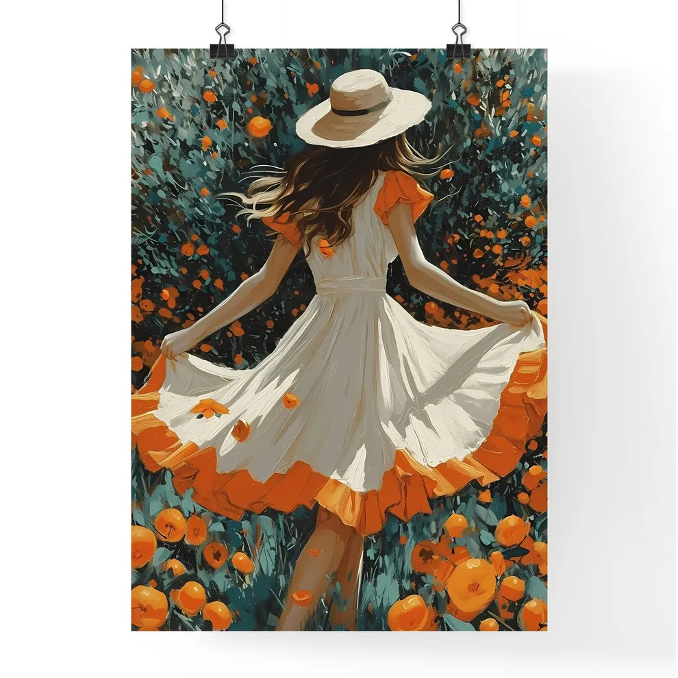 Orange Tree Vintage Art - Art print of a wom Poster