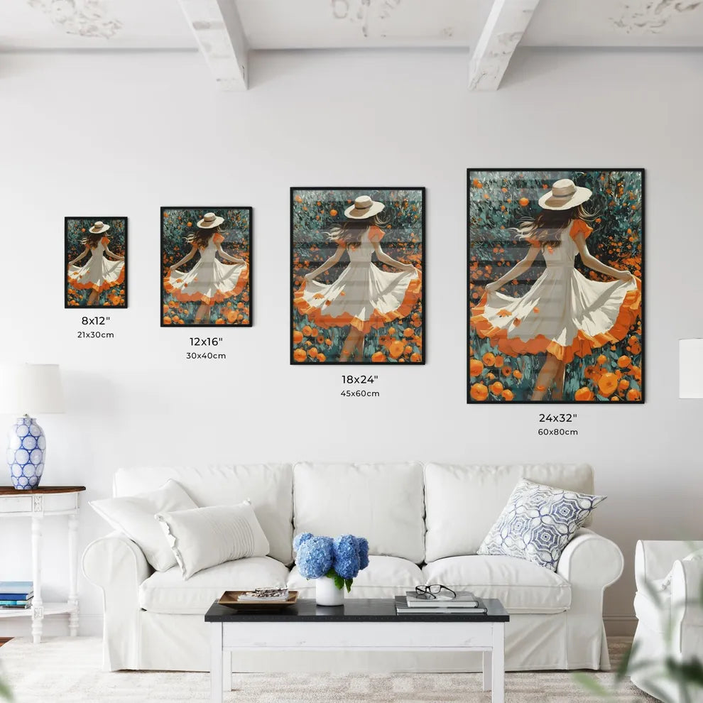 Orange Tree Vintage Art - Art print of a wom - Kitchen Hangings