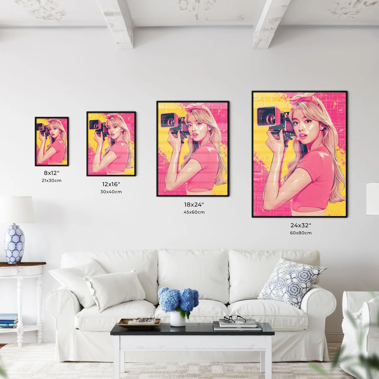 A trendy youtuber records a show - Art print - Kitchen Hangings