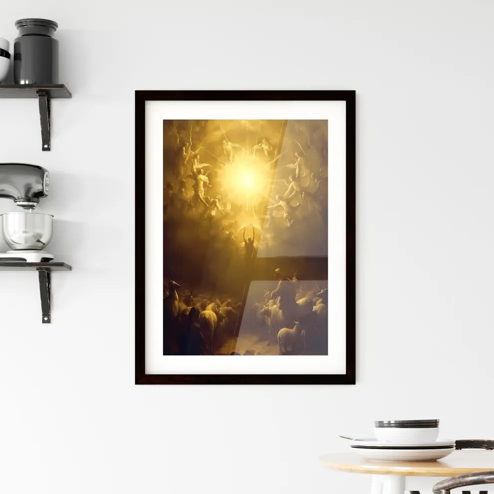 Moses prophet of God herding the flock in the desert Framed Print