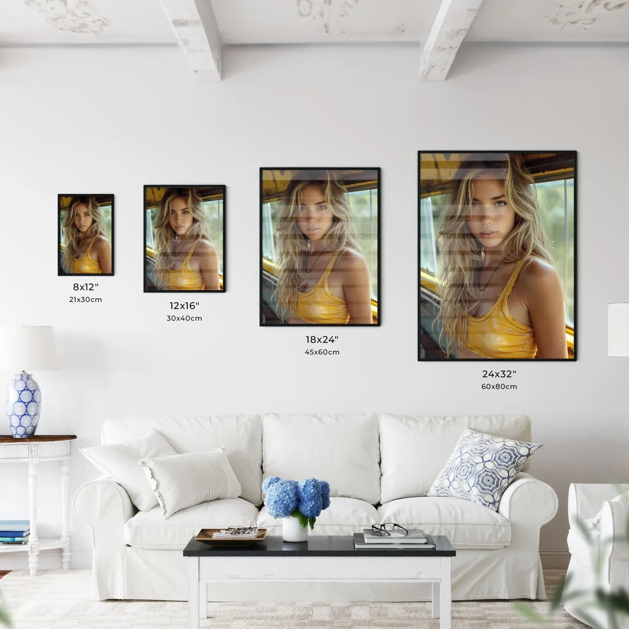 A day at the marina - Art print of a woman i - Kitchen Hangings