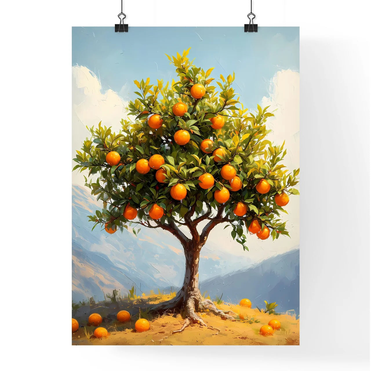 Orange Tree Vintage Art - Art print of a tre Poster