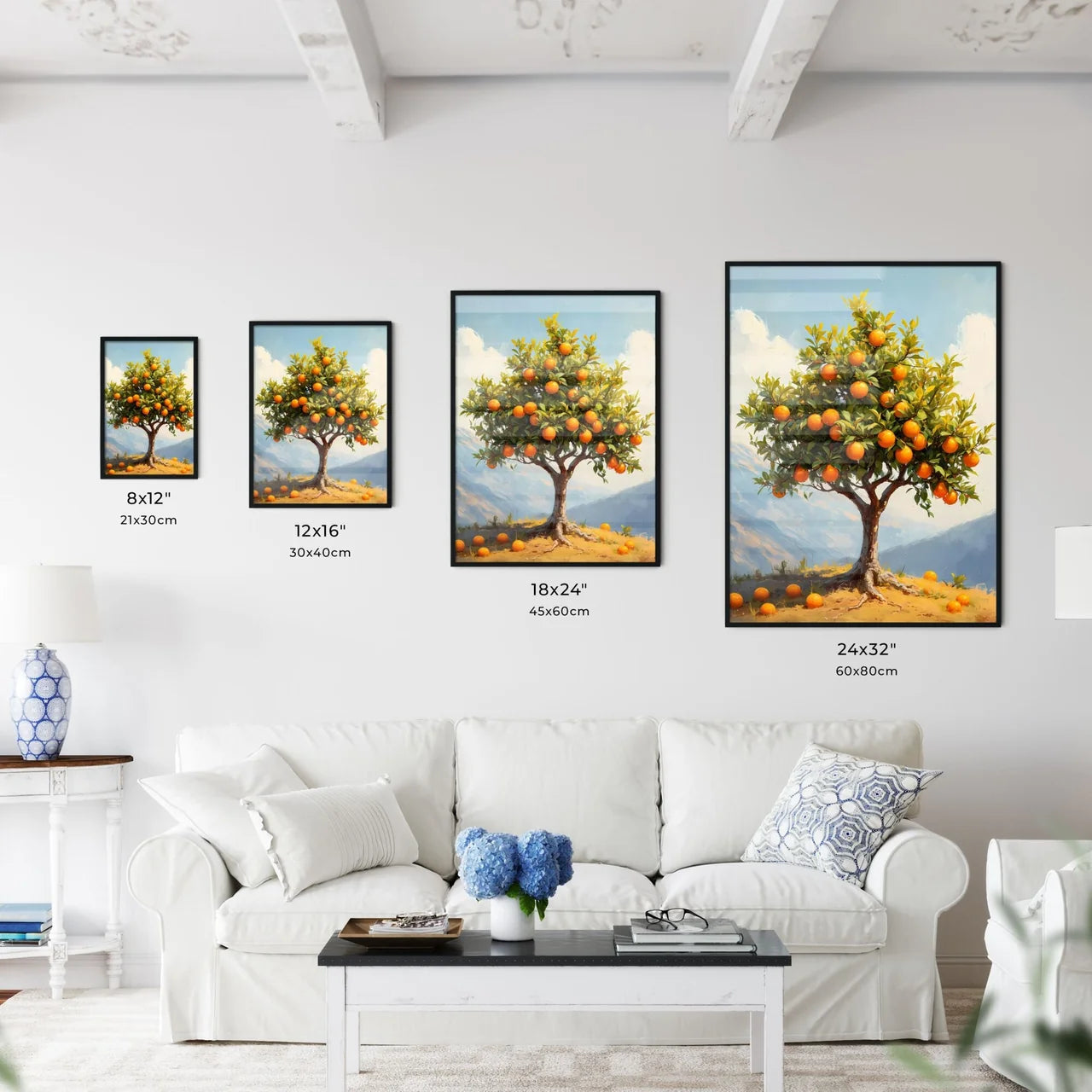 Orange Tree Vintage Art - Art print of a tre - Kitchen Hangings
