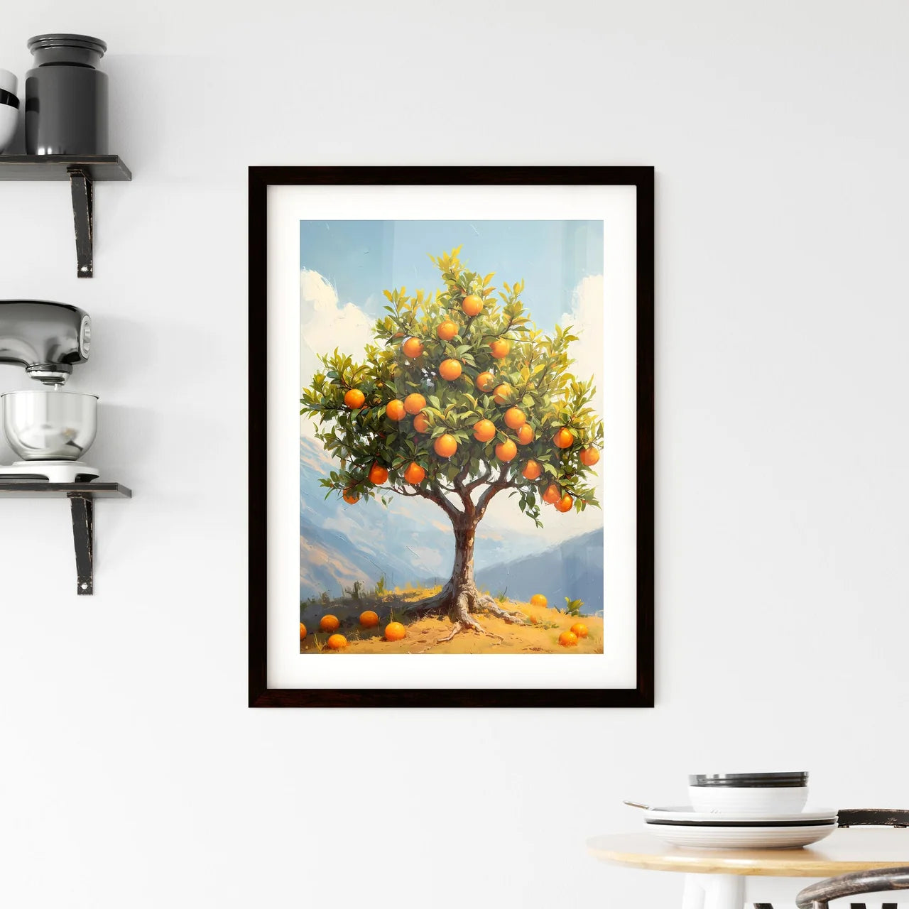 Orange Tree Vintage Art - Art print of a tre Framed Print
