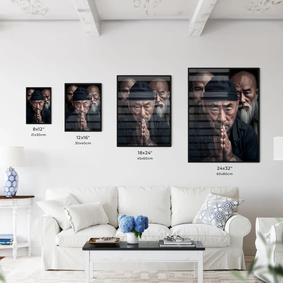 The religious trinity except with napoleon, clausewitz and Genghis Khan - Art print of a group of men with their hands together Default Title