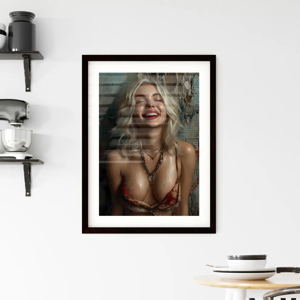 Fresco mixed with realism and pop art - Art  Framed Print