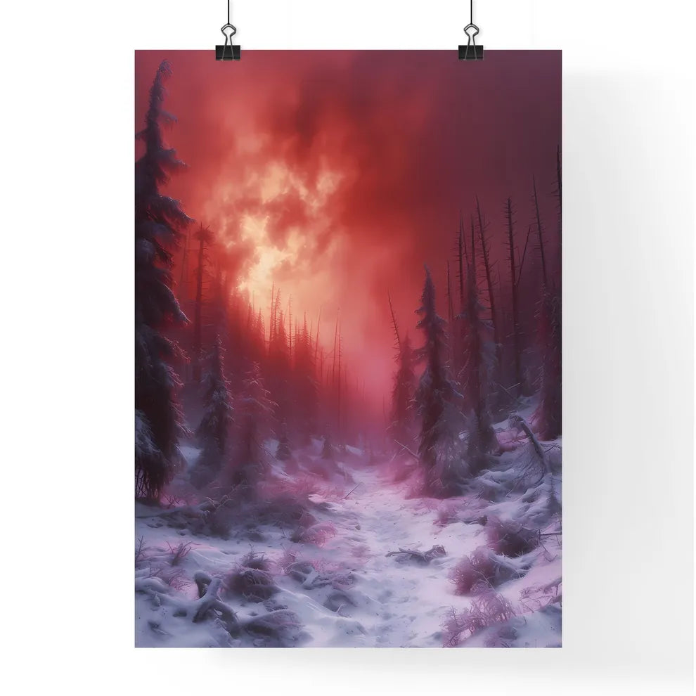 An epic winter forest - Art print of a snowy Poster