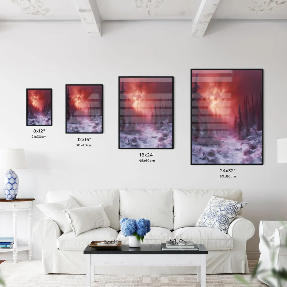 An epic winter forest - Art print of a snowy - Kitchen Hangings