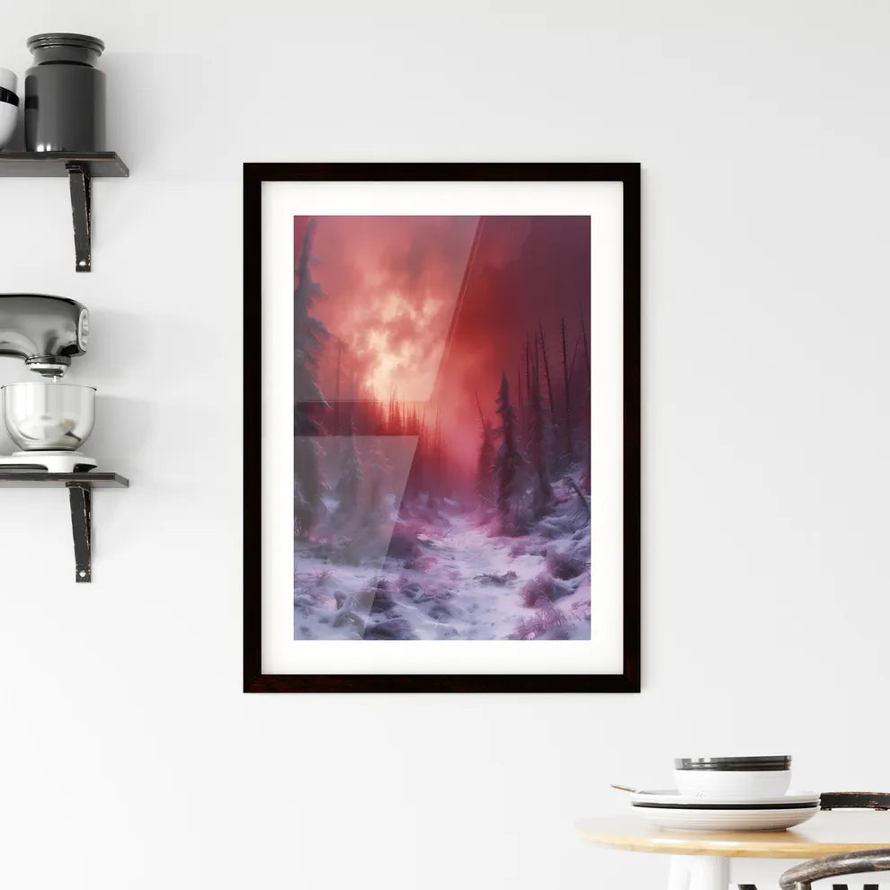 An epic winter forest - Art print of a snowy Framed Print