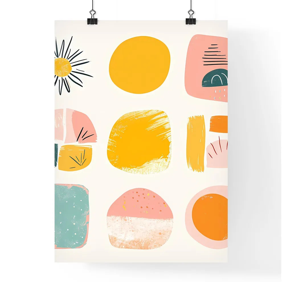 Small simple clipart set of 6 orange blush - Poster