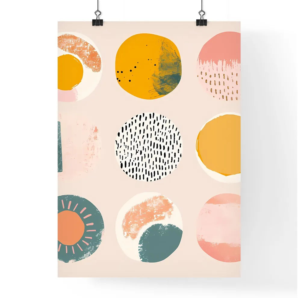 Small simple clipart set of 6 orange blush - Poster