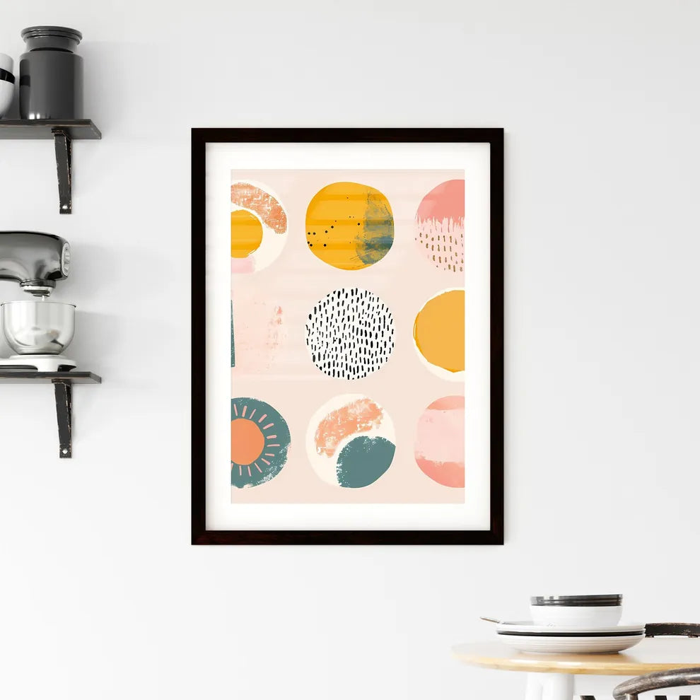 Small simple clipart set of 6 orange blush - Framed Print