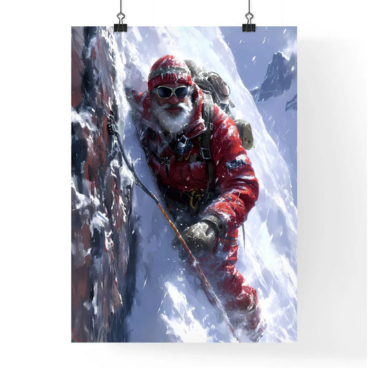 Red bearded man falls - Art print of a man c Poster