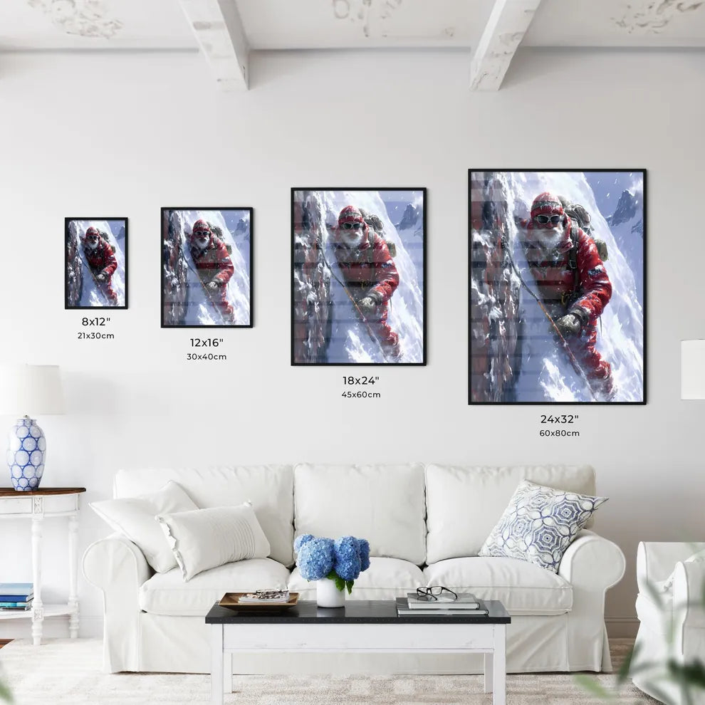Red bearded man falls - Art print of a man c - Kitchen Hangings