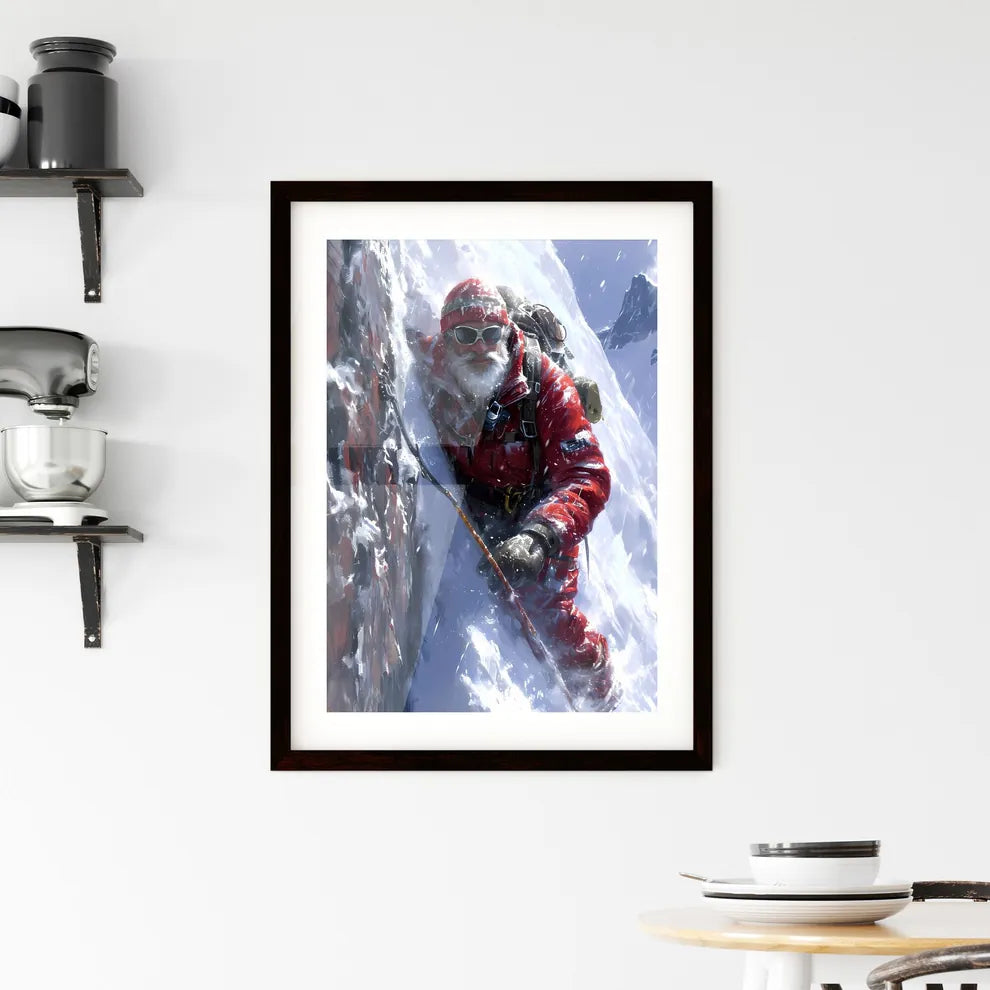 Red bearded man falls - Art print of a man c Framed Print