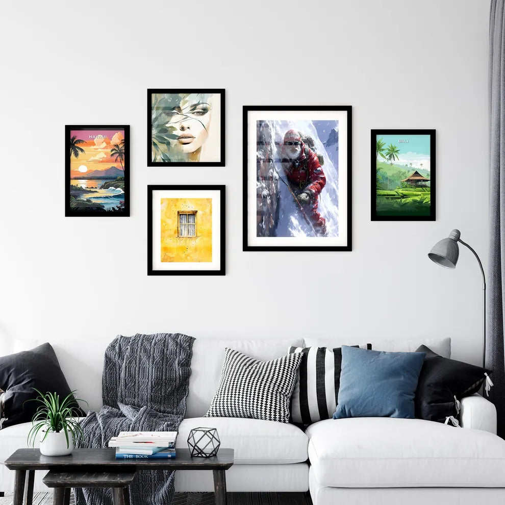 Red bearded man falls - Art print of a man c Wall Art