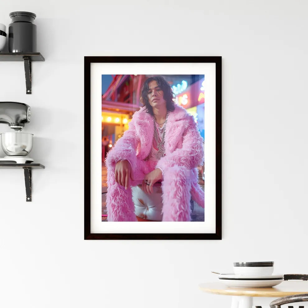 A TRENDY young ACTOR - Art print of a man in Framed Print